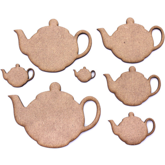 Teapot Craft Shape, Embellishments, Tags, Decoration. 2mm MDF Wood. Tea Pot