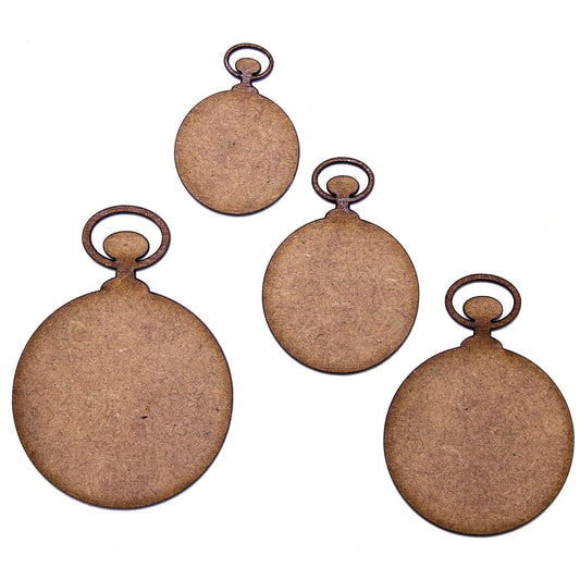 Pocket Watch Craft Shape, Various Sizes, 2mm MDF Wood. Vintage Clock Steampunk