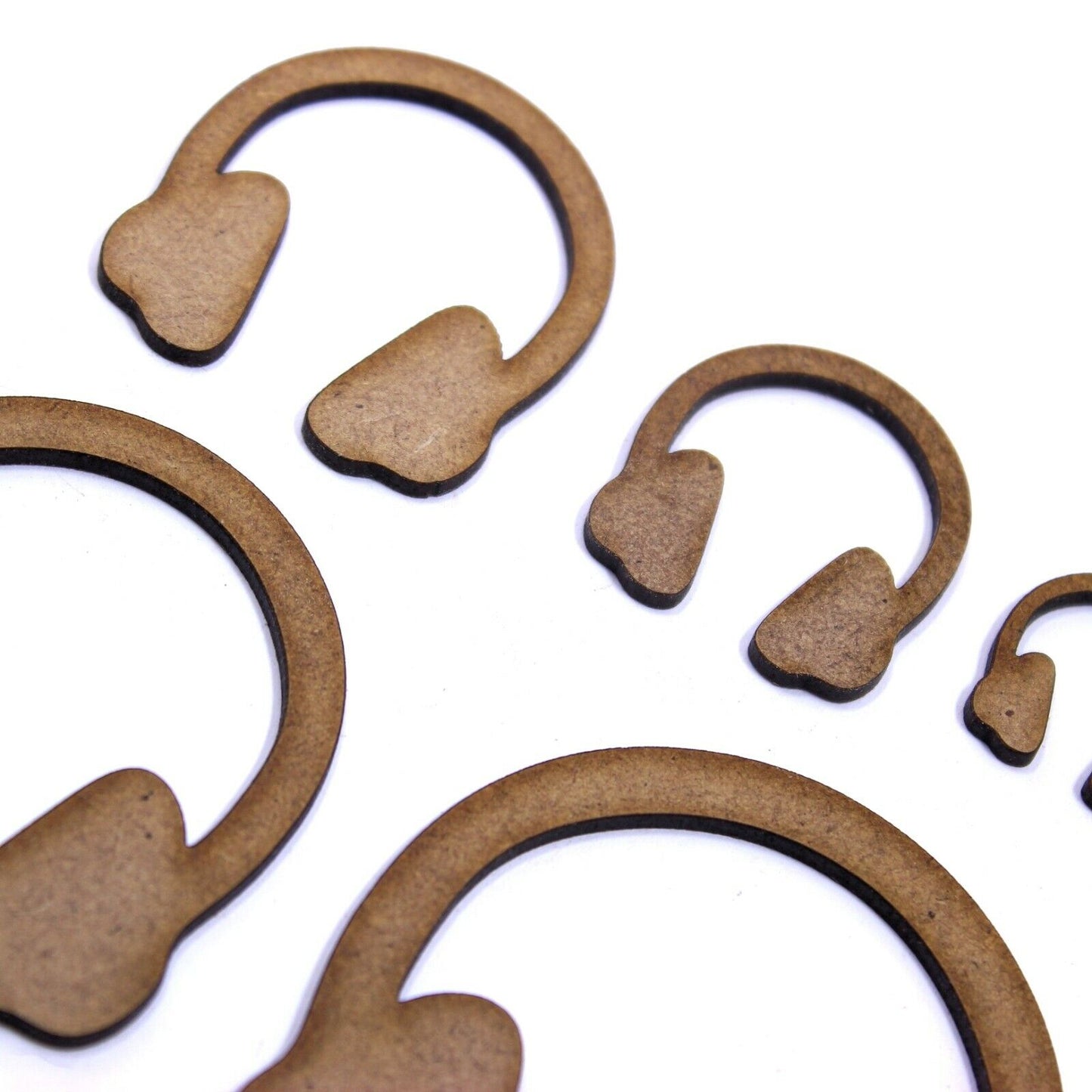 Headphones Craft Shape, Various Sizes, 2mm MDF Wood. Music, Head phones