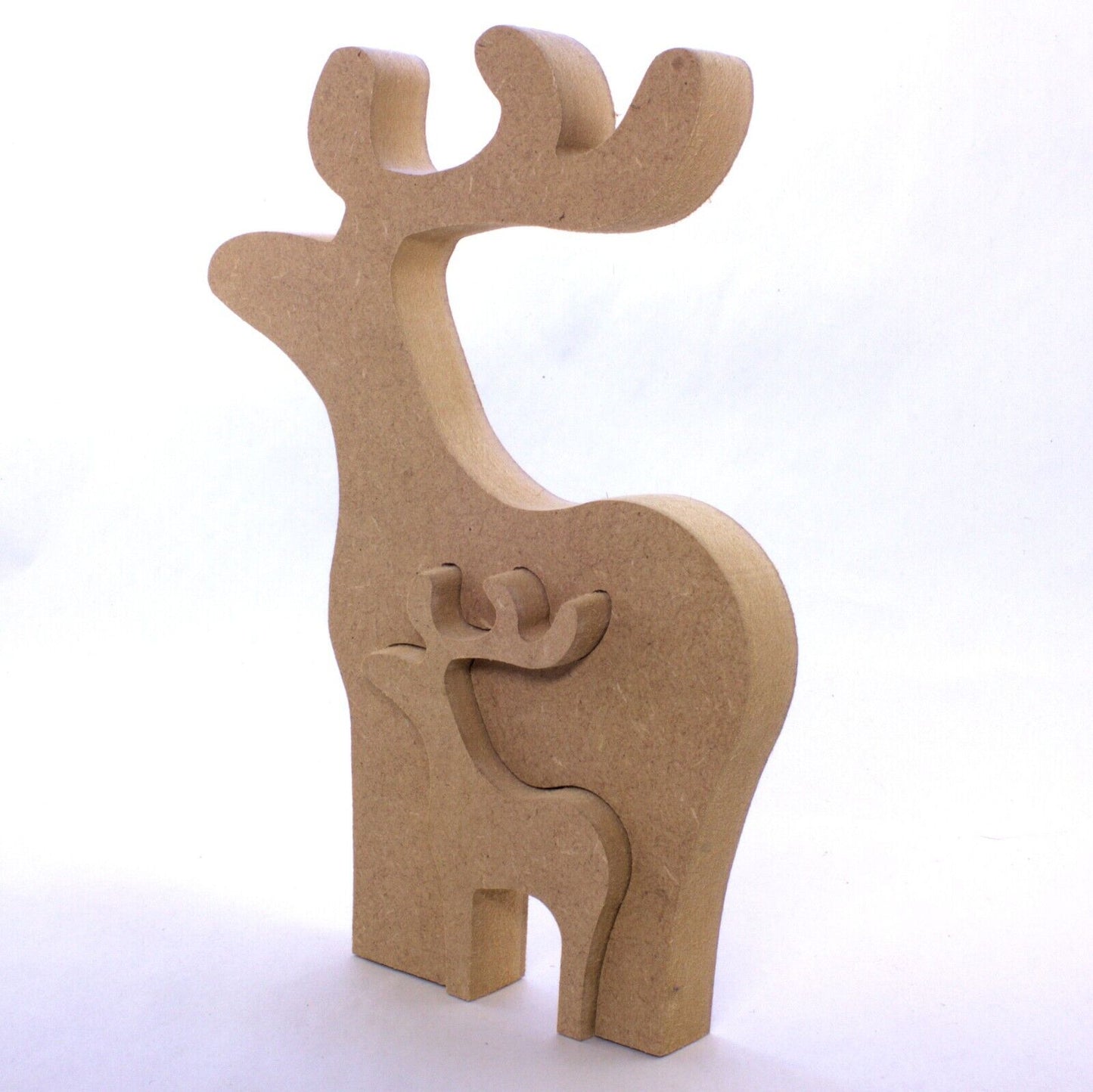 Free Standing 18mm Reindeer Slotting MDF Craft Shape 15cm to 30cm. Christmas