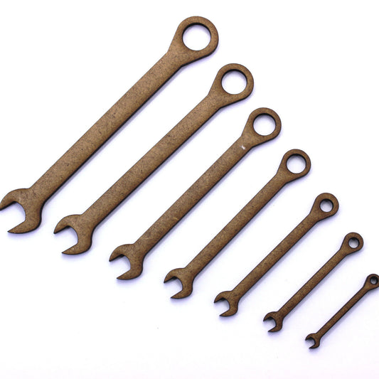 Spanner Shape. Tool Craft Shapes, Embellishments, Decorations, 2mm MDF