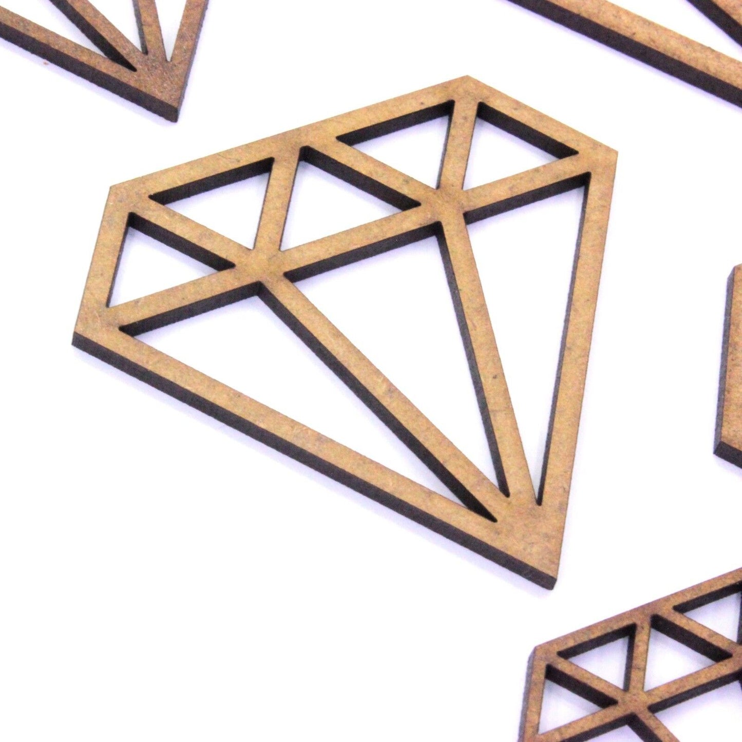 Geometric Diamond Craft Shape, Various Sizes, 2mm MDF Wood. Wedding, Anniversary