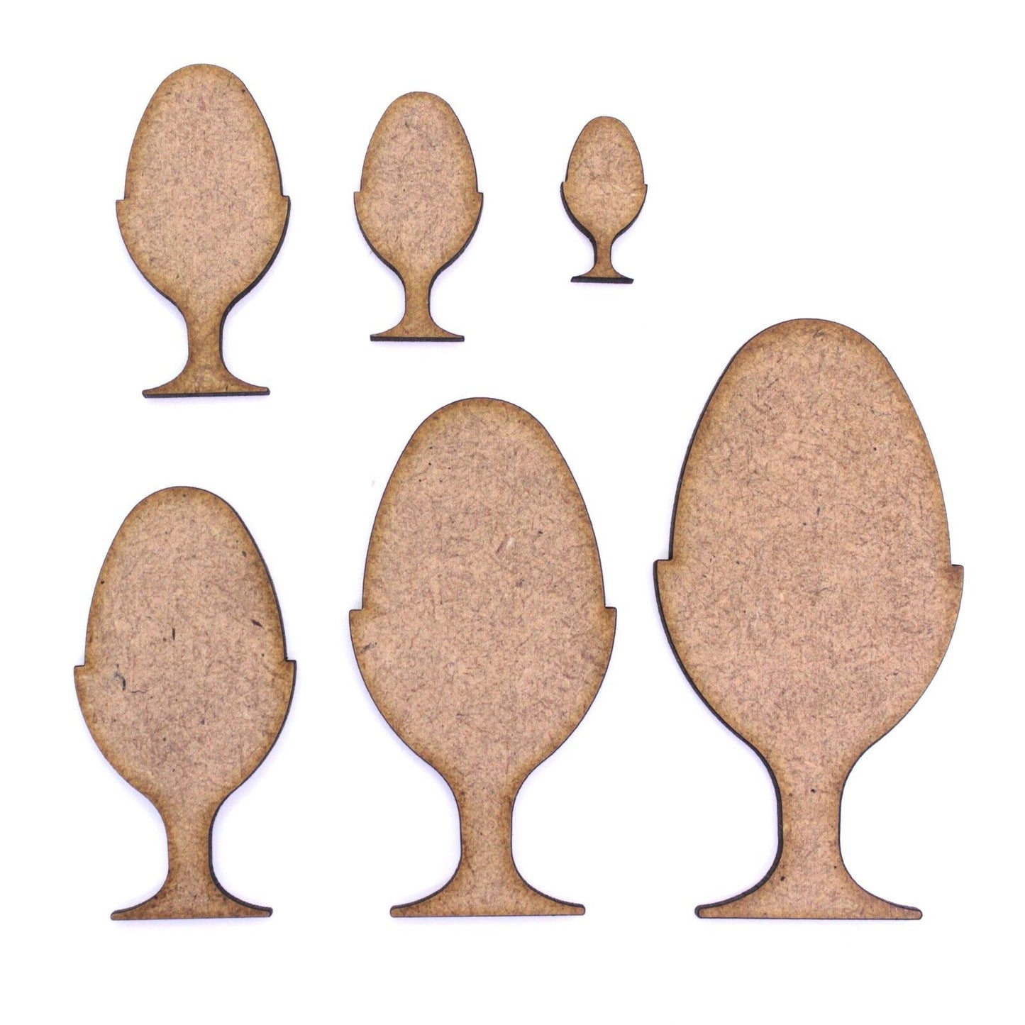 Egg in Eggcup Craft Shape, Various Sizes, 2mm MDF Wood. Boiled Egg.