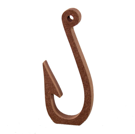 Free Standing 18mm MDF Fishing Hook Craft Shape Various Sizes. Marine, Seaside