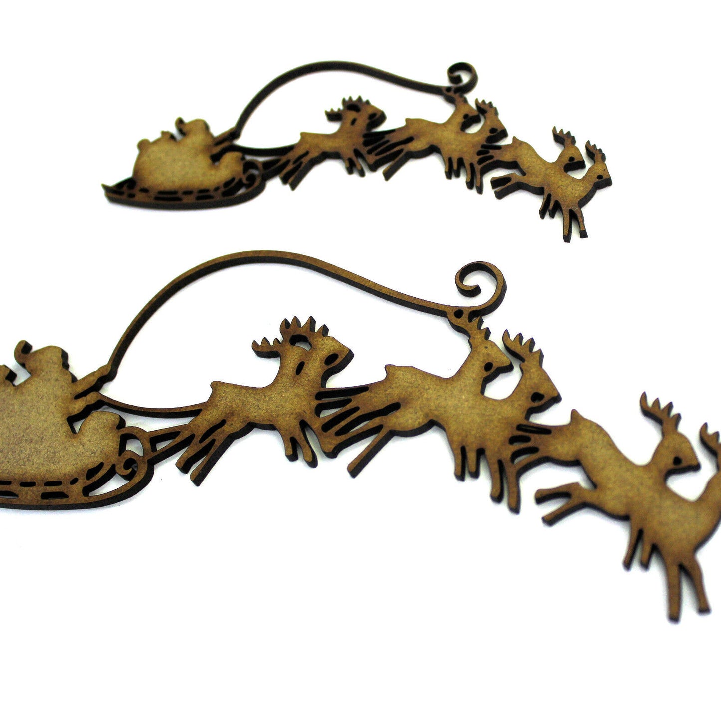 Santa Claus, Sleigh and Reindeers Craft Shape. Christmas, Xmas Decoration