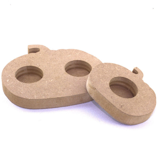MDF Wood Pumpkin Tea Light Candle Holder to Decorate for Halloween. 2 Sizes