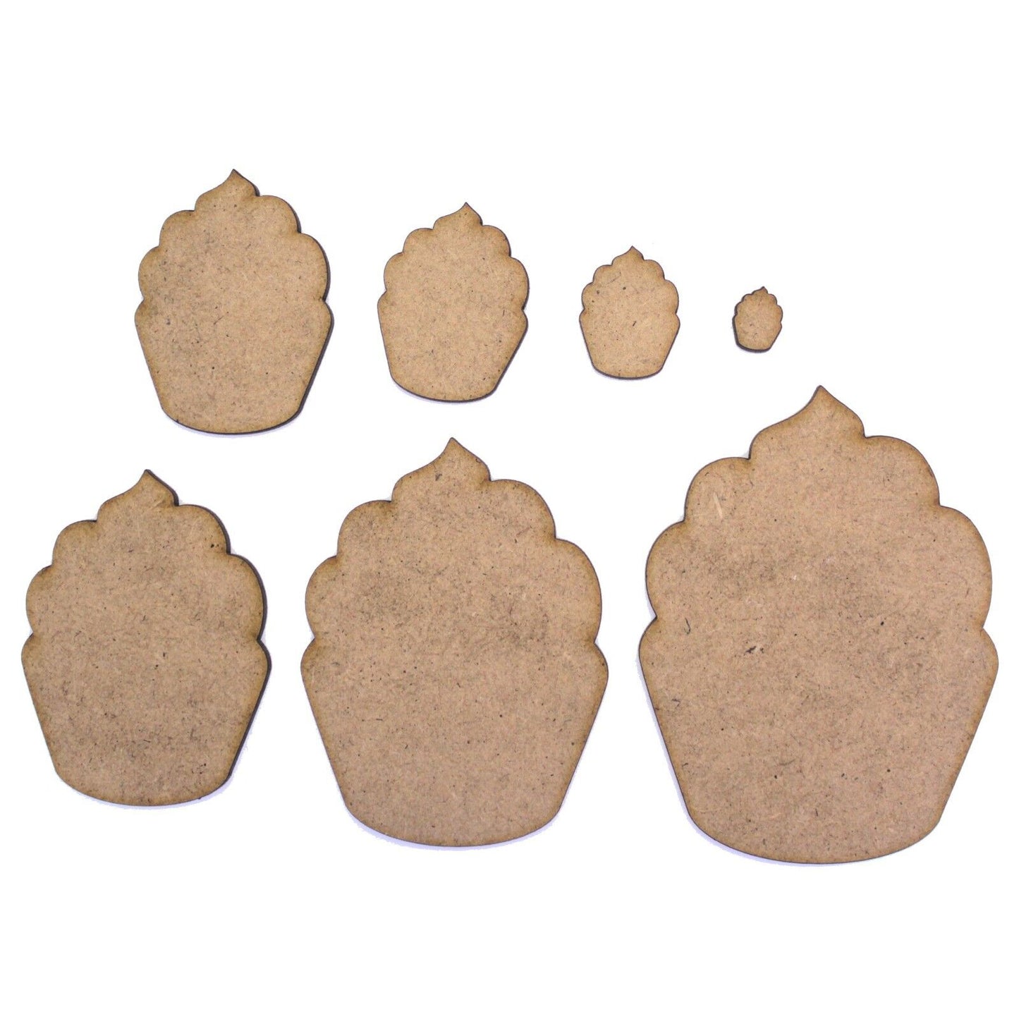 Cupcake Craft Shape, Various Sizes, 2mm MDF Wood. Party