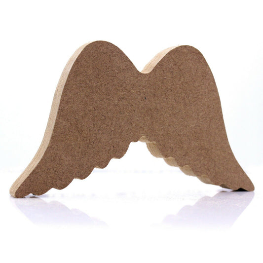 Free Standing 18mm MDF Angel Wings Craft Shape. 10cm to 30cm. Memorial, Heaven