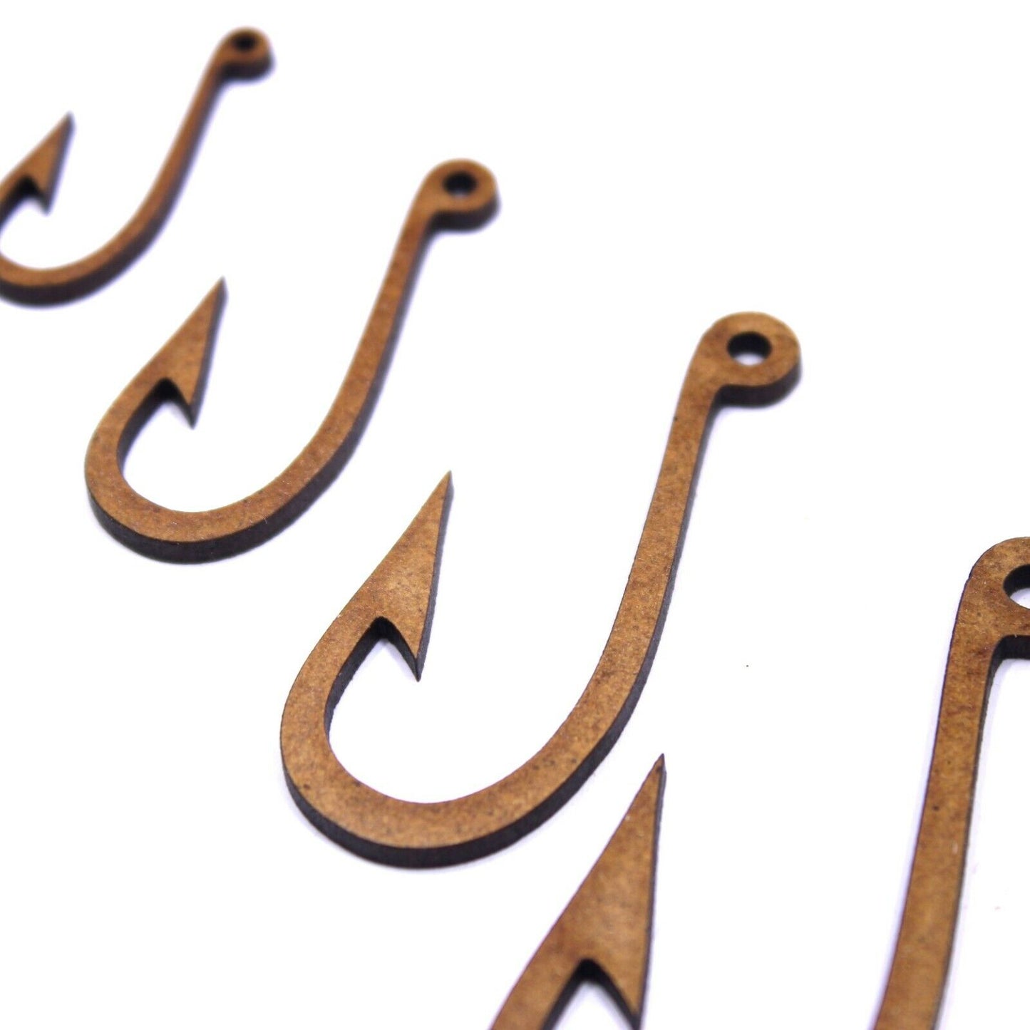 Fish Hook Craft Shape, Various Sizes, 2mm MDF Wood. Fishing, Seaside, Sea, Pond