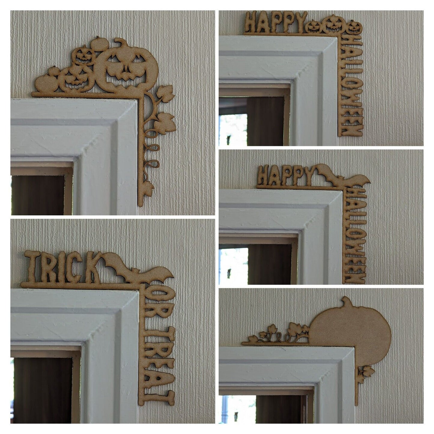 Halloween Door Corner Decorations 3mm MDF. Spooky Decor, Crafts, Trick or Treat