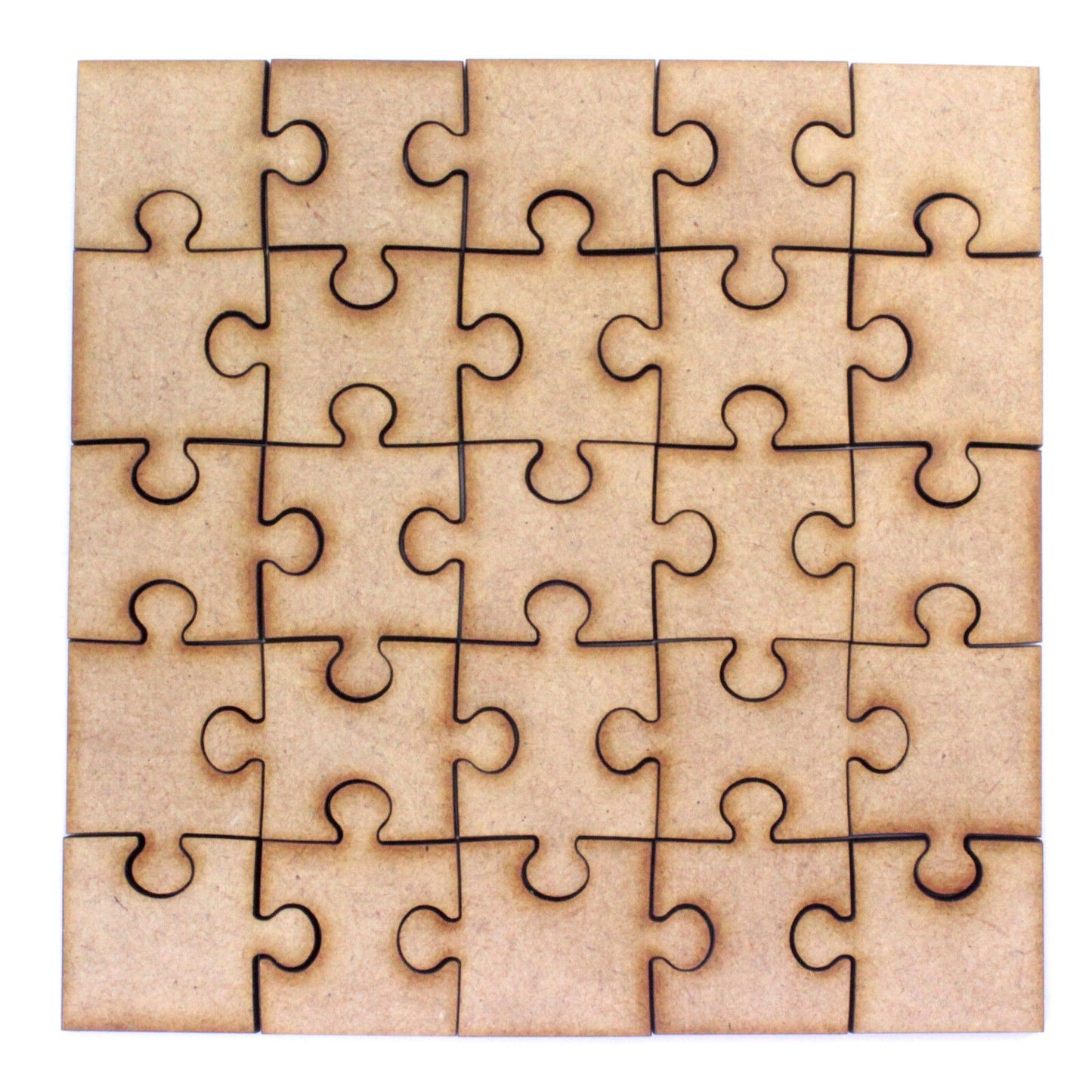 Jigsaw Piece Square MDF Craft Shapes. 4 Puzzle Size Options. Cut From 2mm MDF
