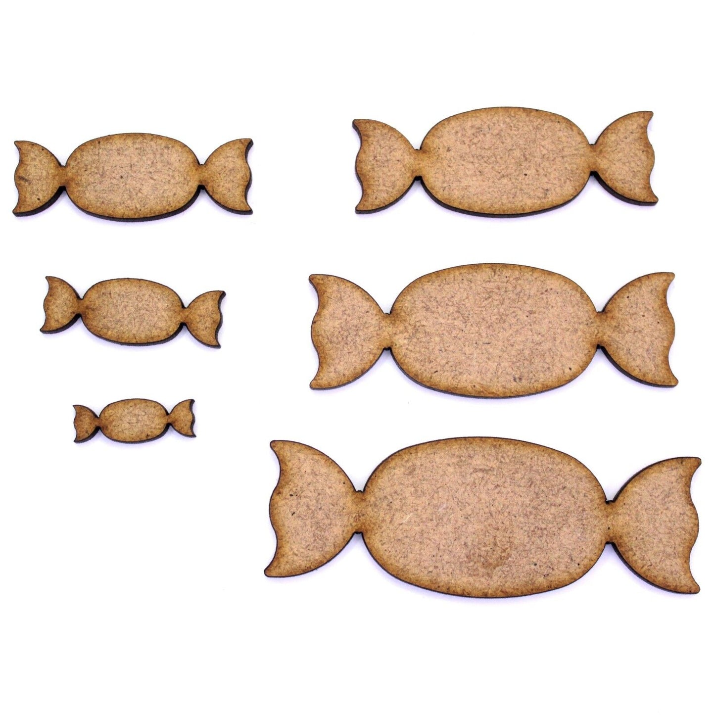 Sweet Craft Shape, Various Sizes, 2mm MDF Wood. Candy, Wrapper, Sweets
