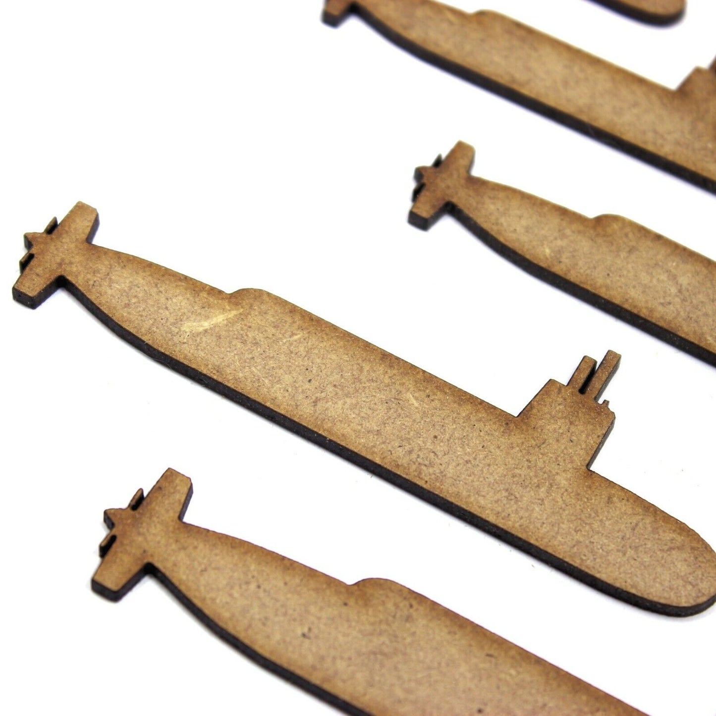 Submarine Craft Shapes. 5cm to 20cm. 2mm MDF Wood. Navy Sub Warfare Transport
