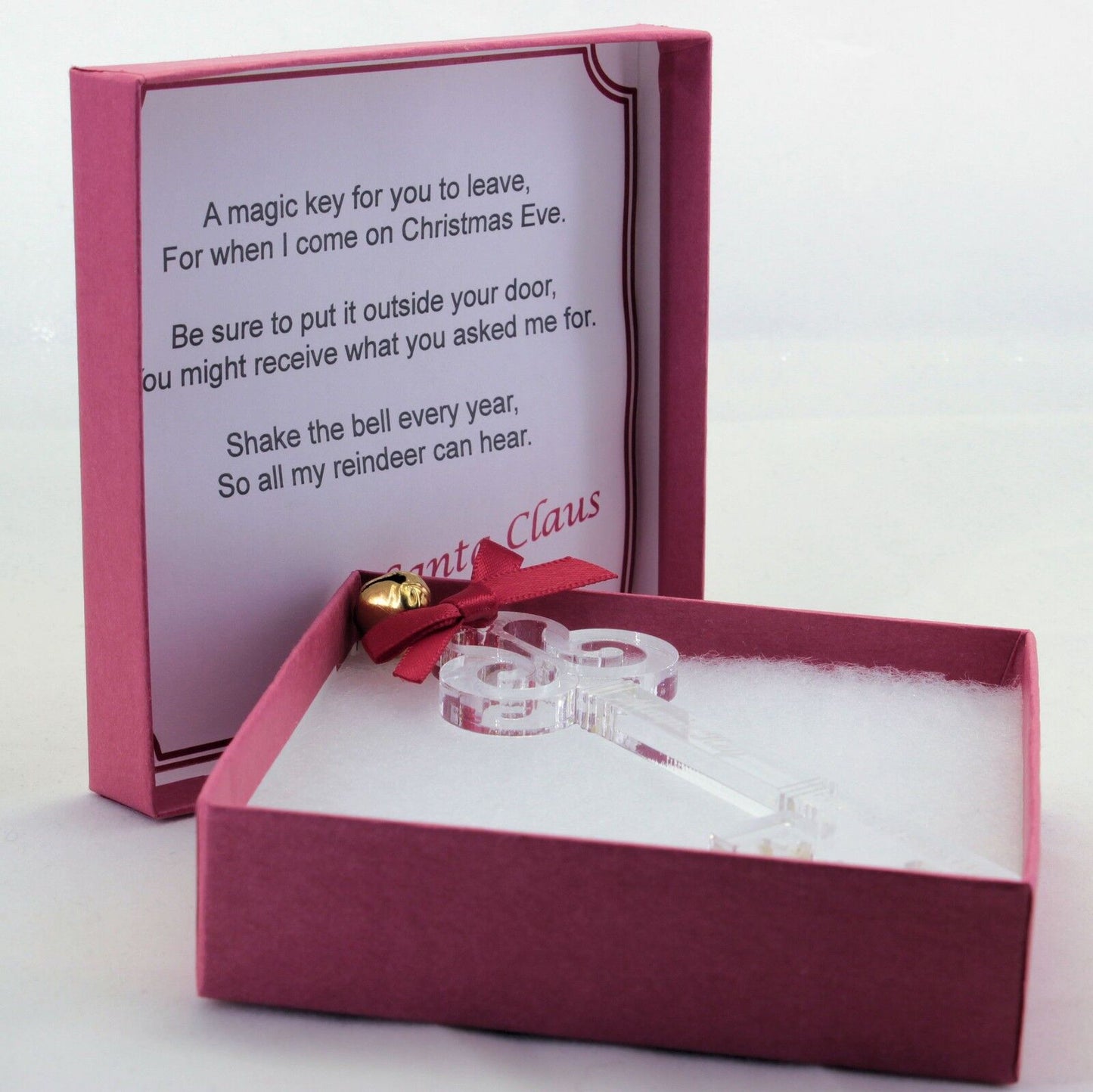 Santa Claus / Father Christmas Magic Key - Acrylic Key in Box With Poem in Lid