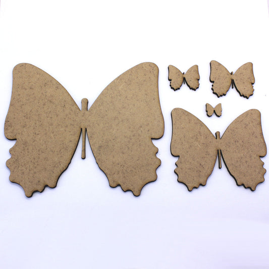Butterfly Craft Shapes, Embellishment, 1cm to 20cm. 2mm MDF Wood. Nature Nursery