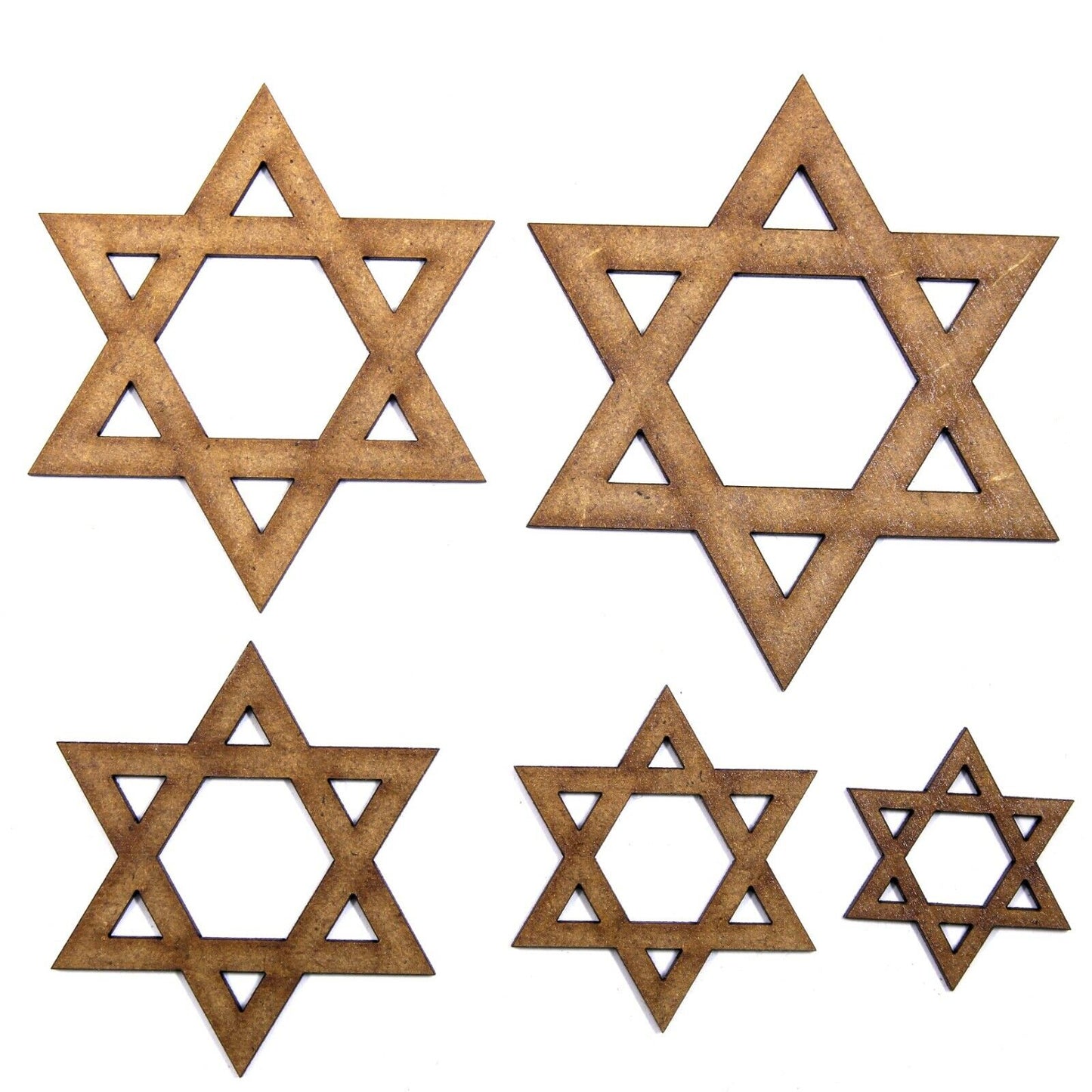 Star of David Craft Shape, Various Sizes, 2mm MDF Wood. Hebrew, Jewish, Judaism
