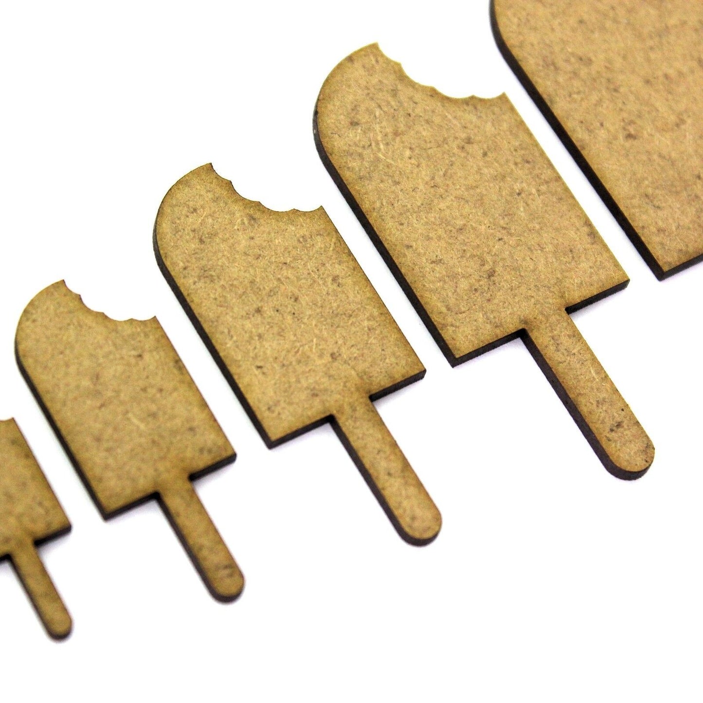 Ice Lolly (With Bite) Craft Shape. 2cm to 20cm. 2mm MDF Wood. Beach, Summer