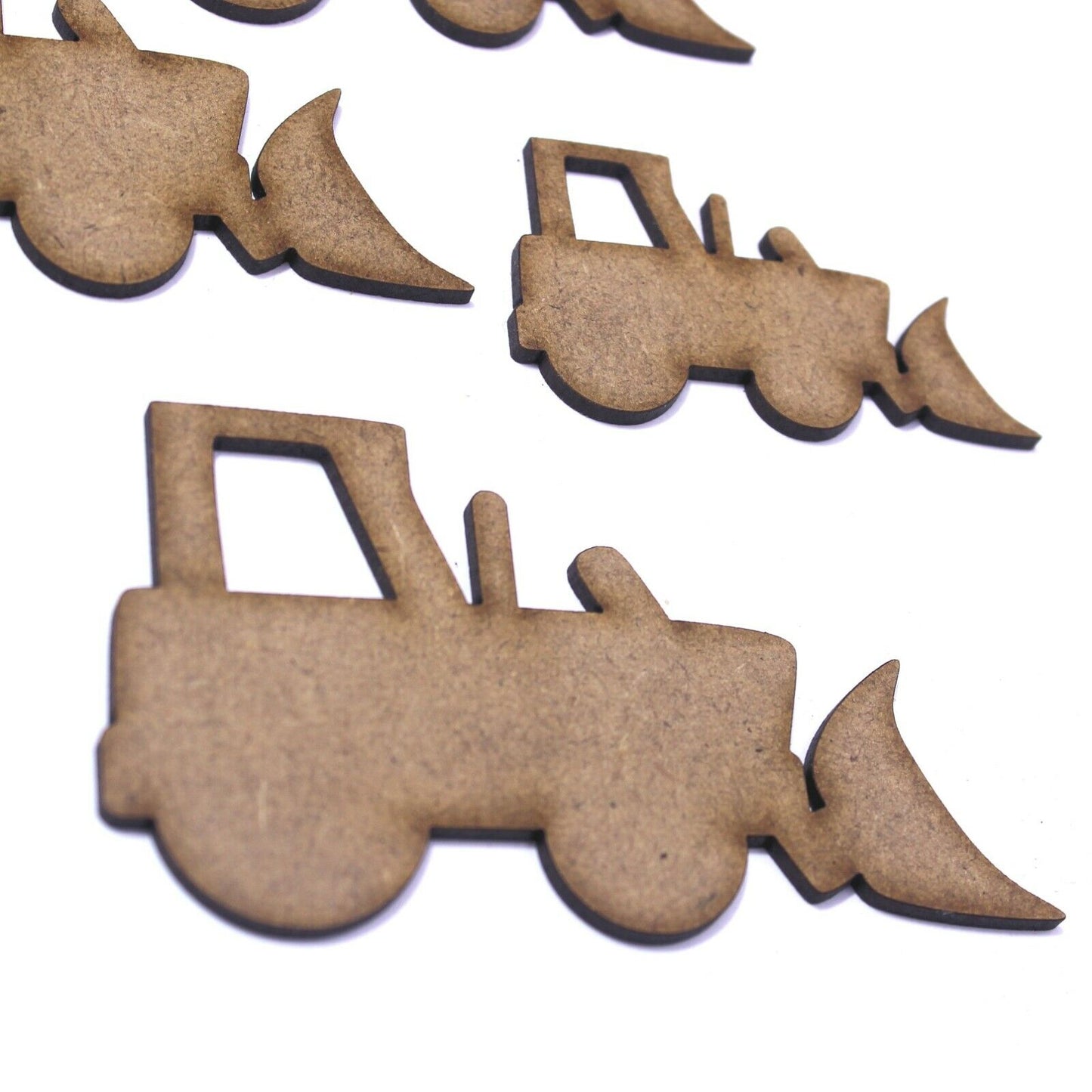 Digger Craft Shapes. Various Sizes 50mm - 200mm. 2mm MDF Wood. JCB, Snowplough