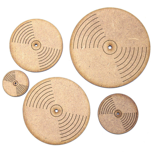 Record Craft Shape, Various Sizes, 2mm MDF Wood, LP, Single, Music, Album