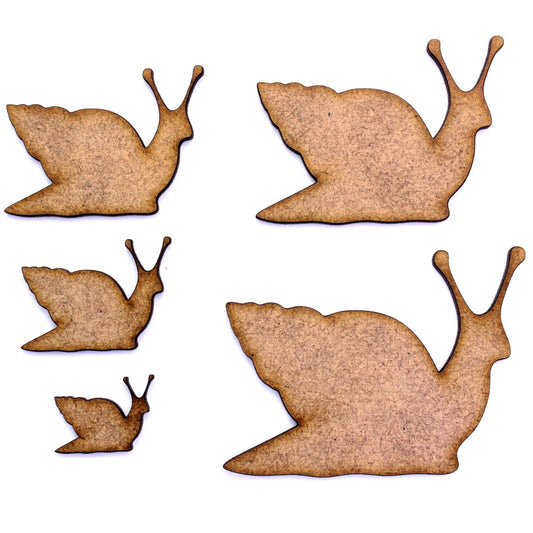 Snail Craft Shape, Various Sizes, 2mm MDF Wood. Garden, Nature