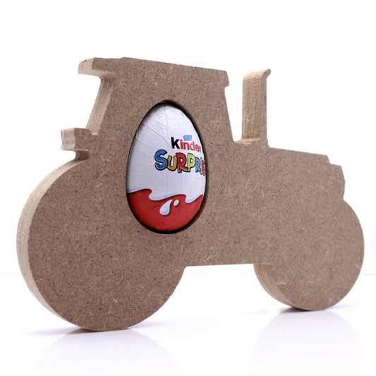 Free Standing 18mm MDF Tractor Easter Egg Holder Shape. Kinder Egg, Creme Egg,