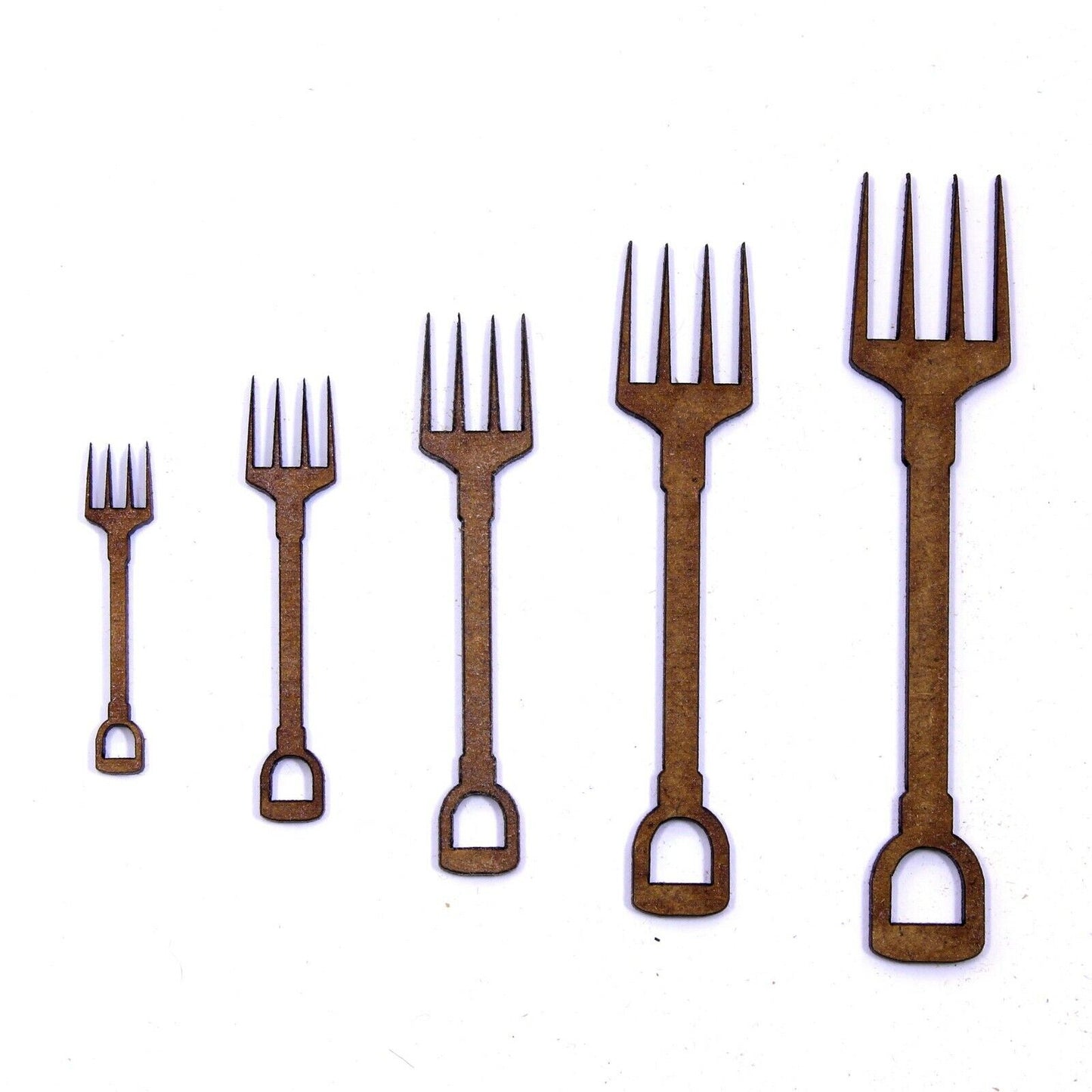 Garden Fork Craft Shape, Various Sizes, 2mm MDF Wood. Gardening, Gardener