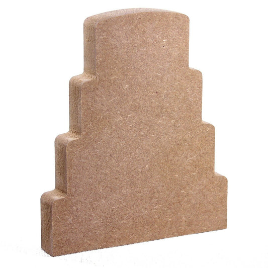 Free Standing 18mm MDF 4 Tier Wedding Cake Craft Shape. 10cm to 30cm. Marriage