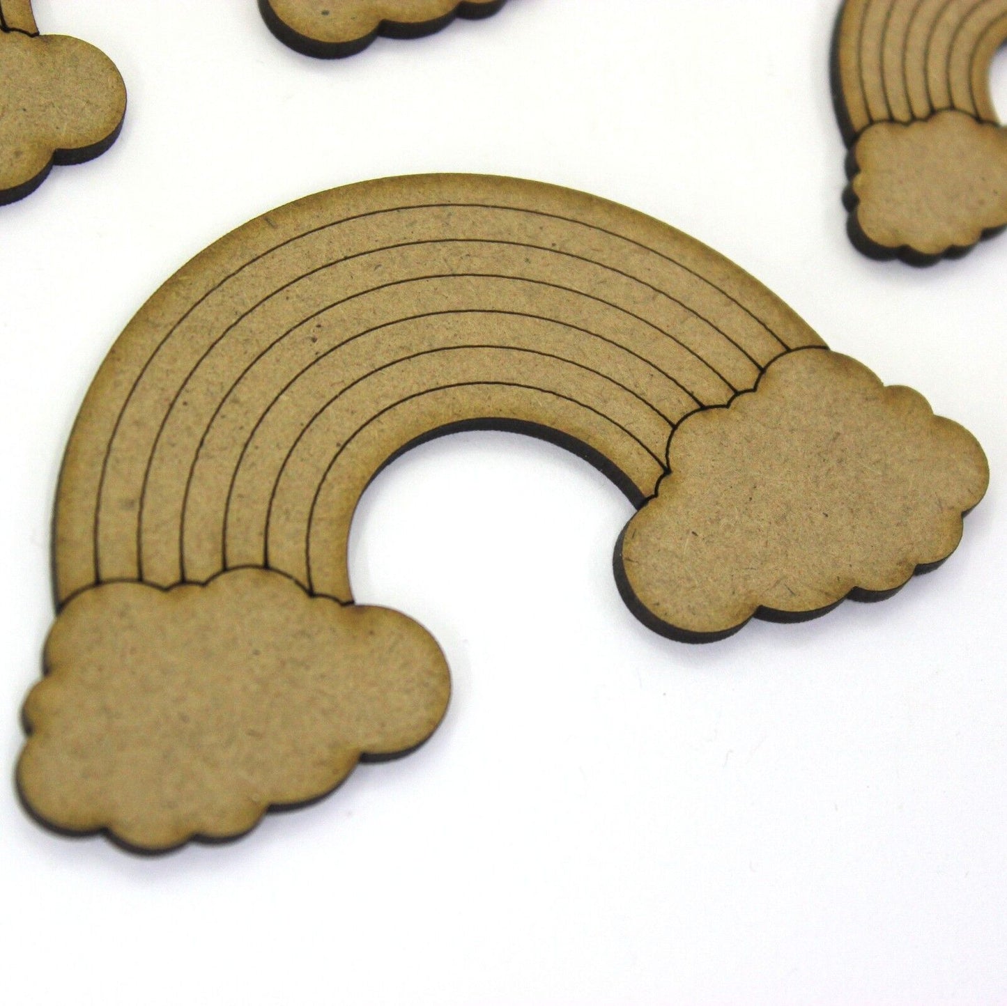 Rainbow on Clouds Craft Shape, 4cm to 20cm. 2mm MDF Wood. Cloud. Nursery