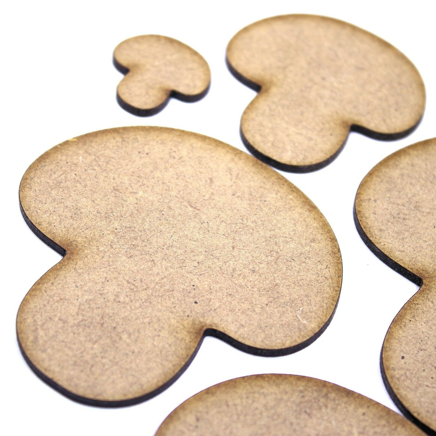 Button Mushroom Craft Shape, Various Sizes, 2mm MDF Wood, Food, Breakfast