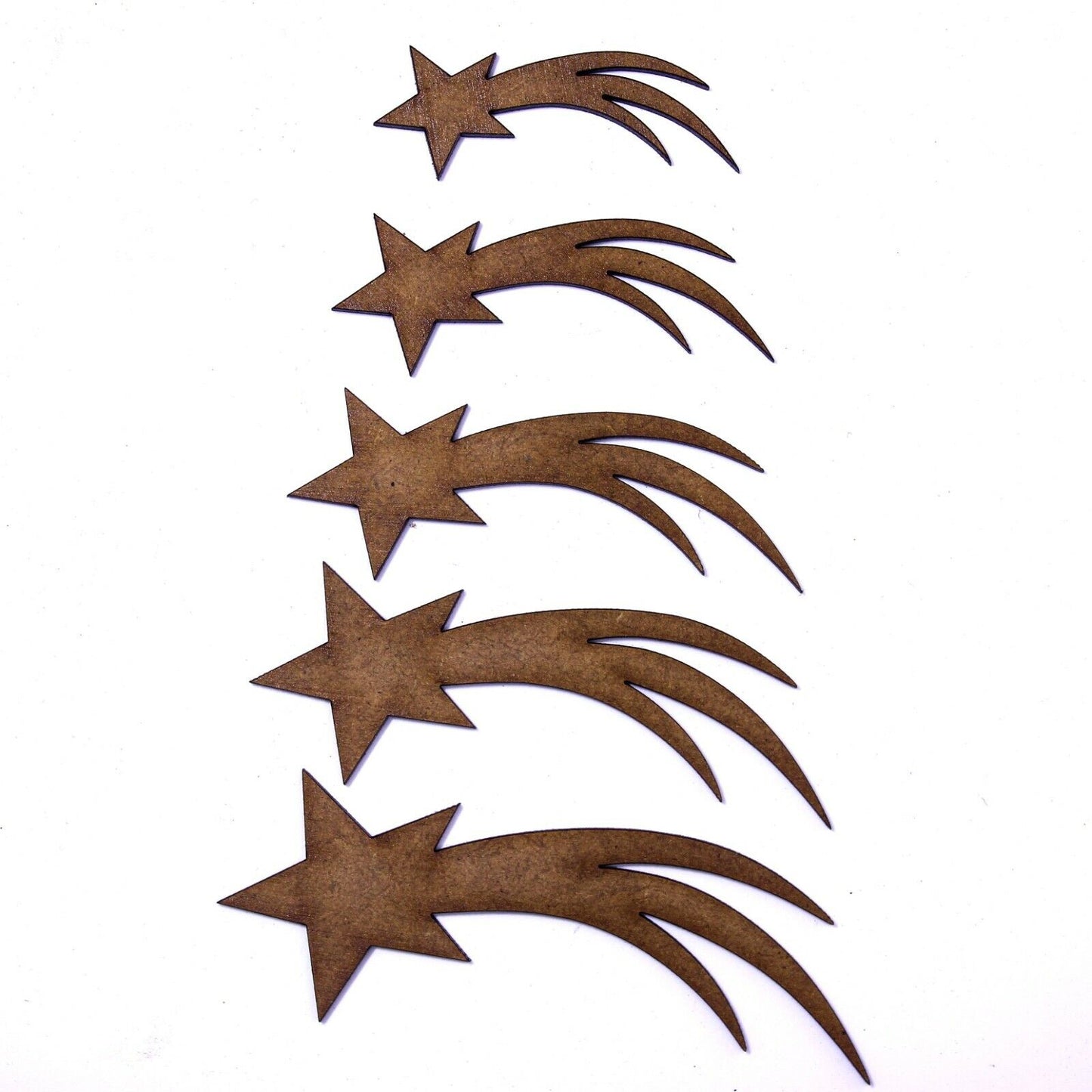 Shooting Star Craft Shape, Various Sizes, 2mm MDF Wood.