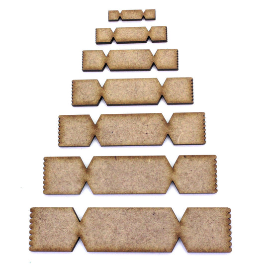 Christmas Cracker Craft Shape, Various Sizes, 2mm MDF Wood.