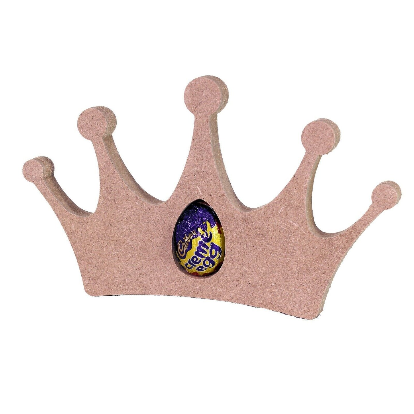 Free Standing 18mm MDF Crown Egg Holder Shape. Kinder Egg, Creme Egg, Princess