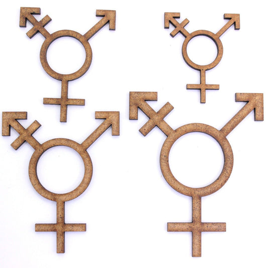 Transgender Symbol Craft Shape, Various Sizes, 2mm MDF Wood. Non Binary. Pride