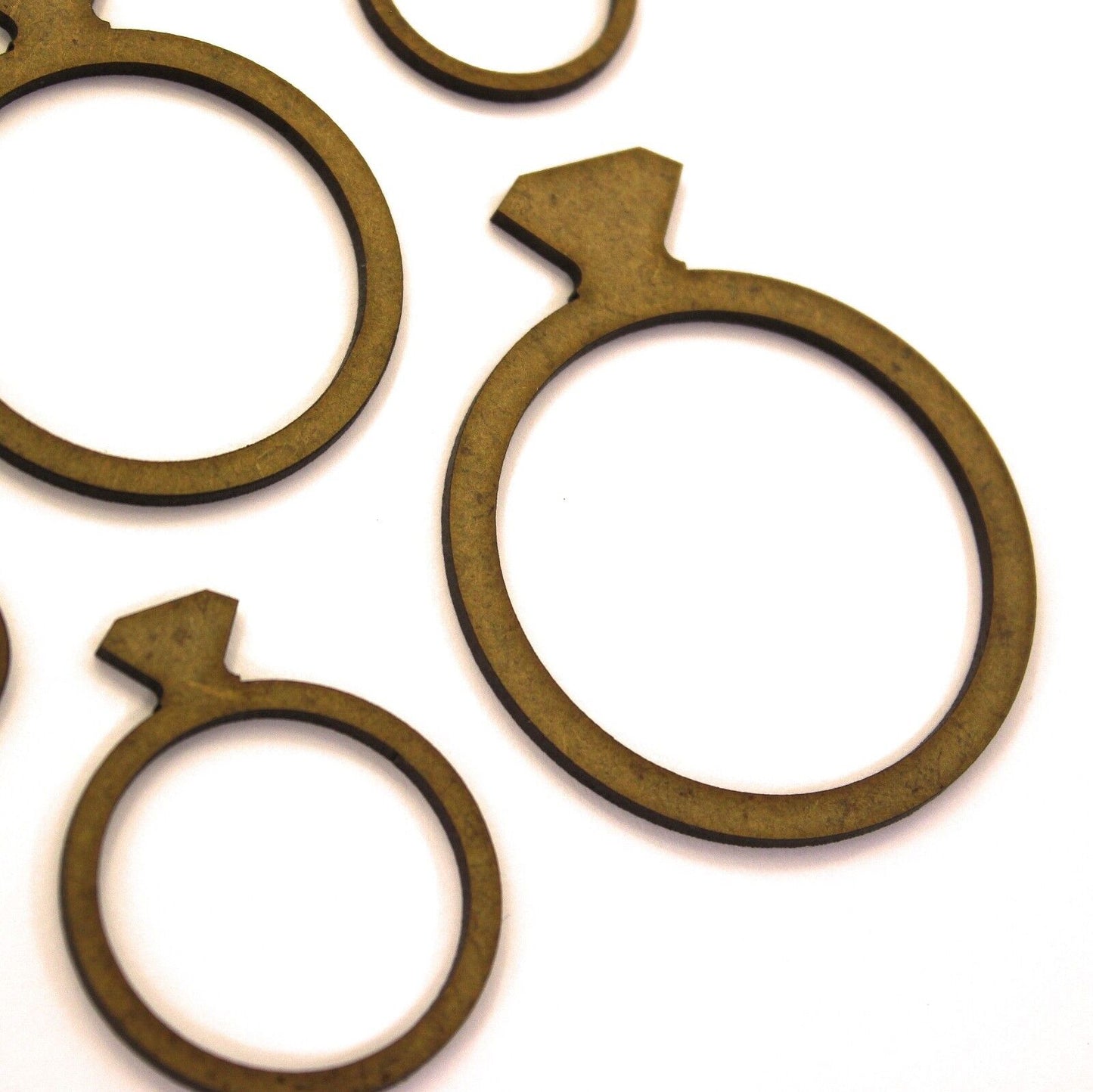 Diamond Engagement Ring Craft Shapes, 2mm MDF Wood. Wedding Jewelry marriage