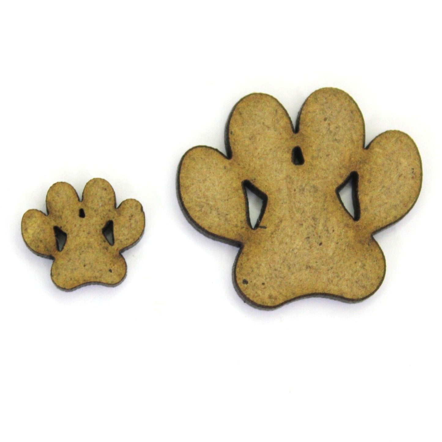 Paw Print Craft Shape, Various Sizes, 2mm MDF. Animal, pet, paws