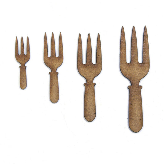 Garden Hand Fork Craft Shape, Various Sizes, 2mm MDF Wood. Gardening,