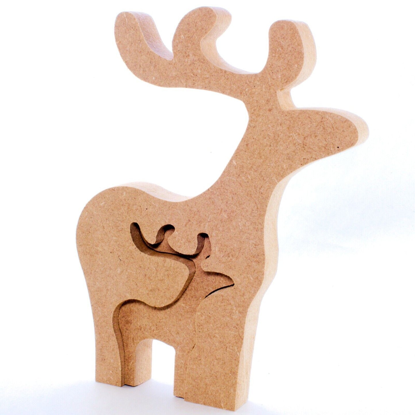 Free Standing 18mm Reindeer Slotting MDF Craft Shape 15cm to 30cm. Christmas