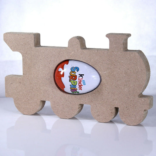 Free Standing 18mm MDF Train Egg Holder Shape. Kinder Egg, Creme Egg