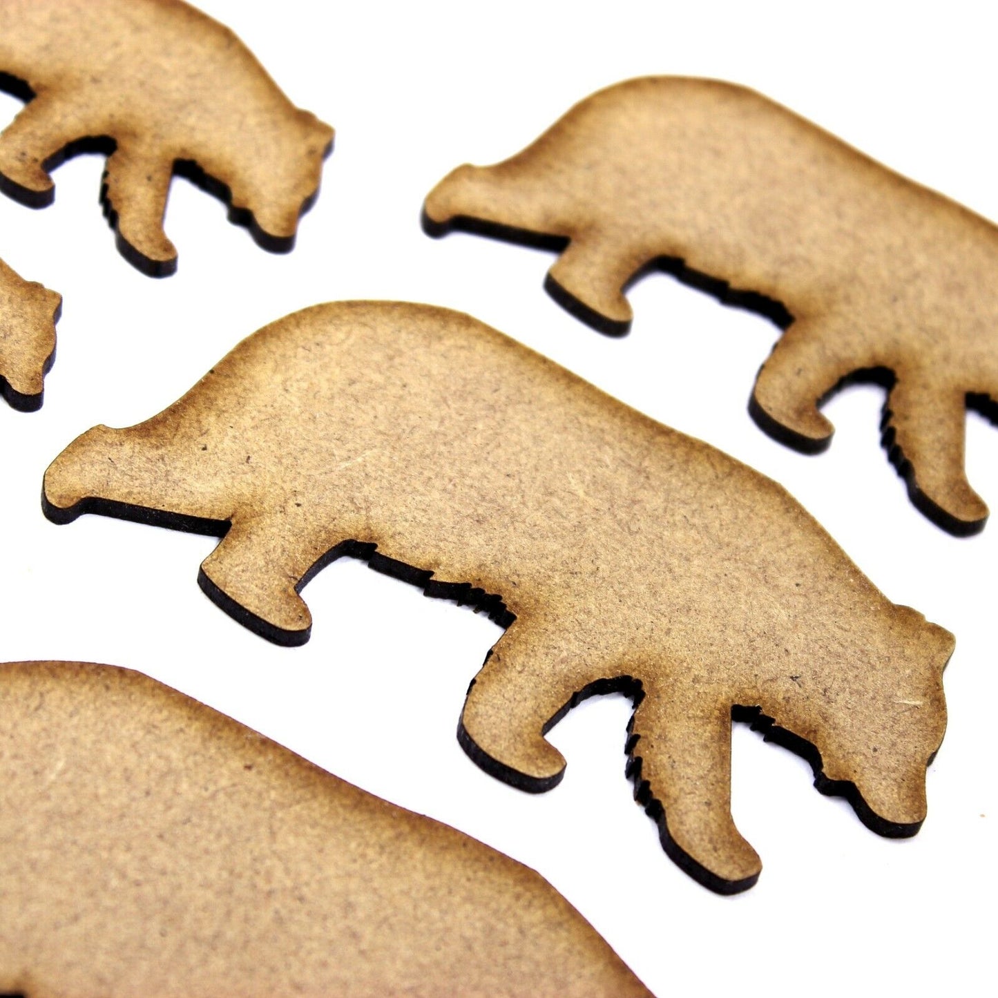 Black Bear Craft Shape, Various Sizes, 2mm MDF Wood.Grizzly, brown, bear