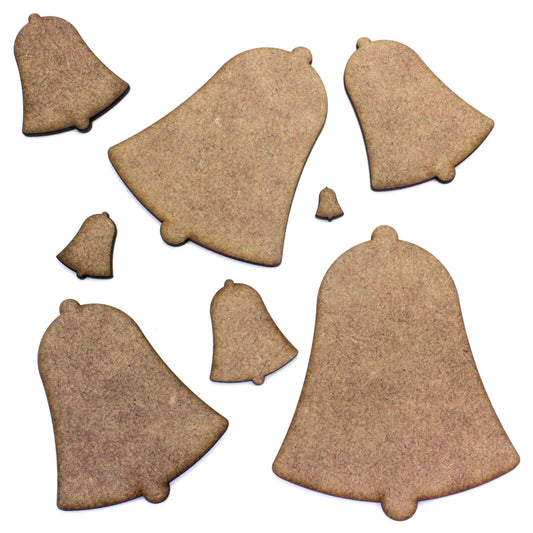Bell Craft Shape, Embellishments, 2mm MDF Thick. 1cm to 20cm. Christmas, Wedding
