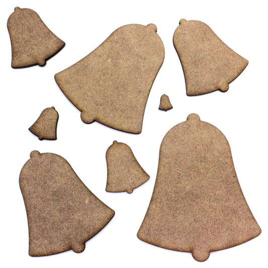 Bell Craft Shape, Embellishments, 2mm MDF Thick. 1cm to 20cm. Christmas, Wedding