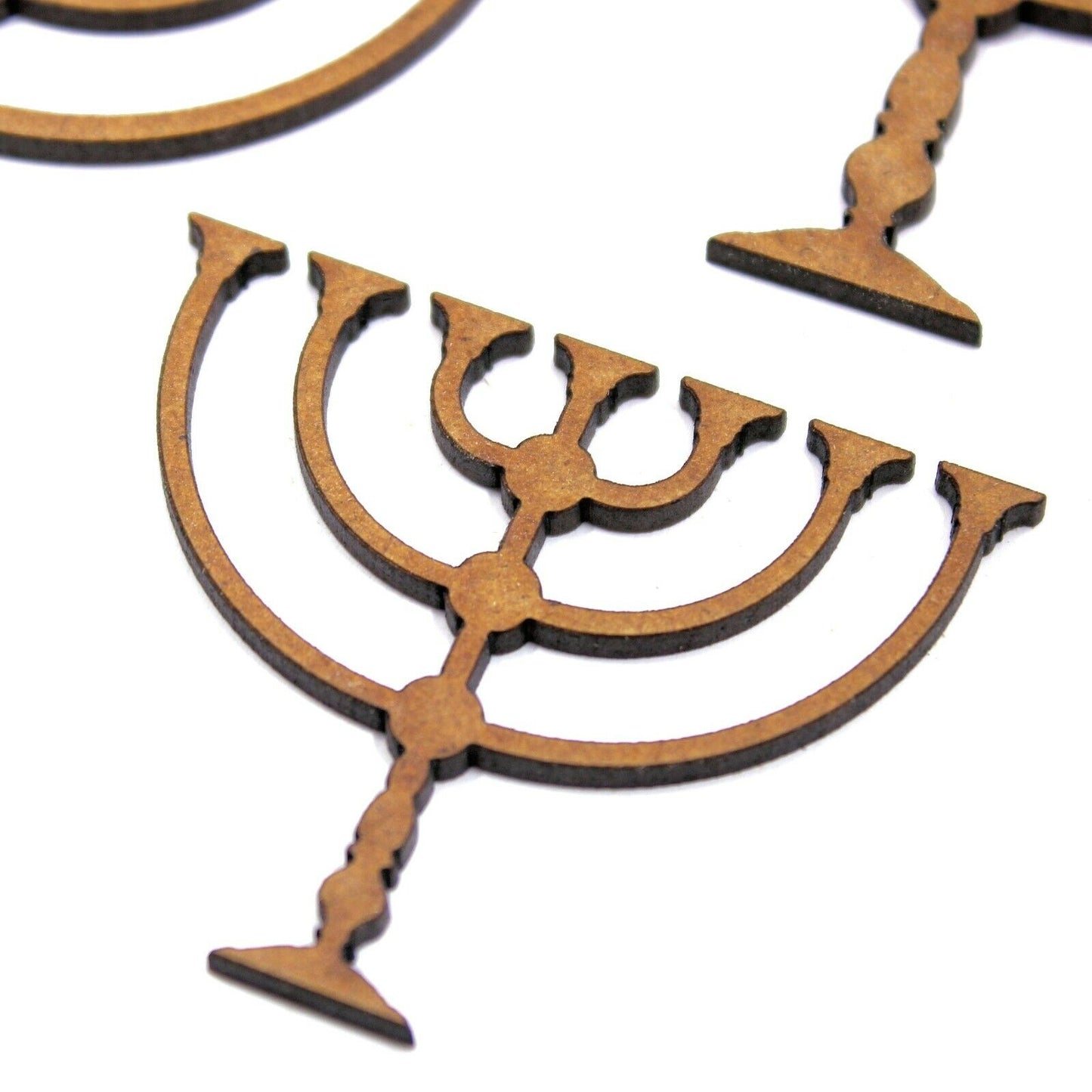 Menorah Candlestick Craft Shape, 5cm to 20cm. 2mm MDF Wood. Jew Hebrew Hanukkah
