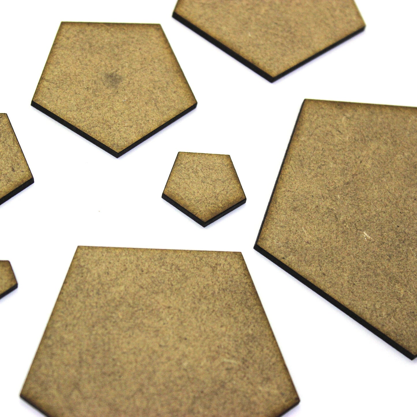 Pentagon Craft Shape Blank, Various Sizes, 2mm MDF Wood. Schools, Education