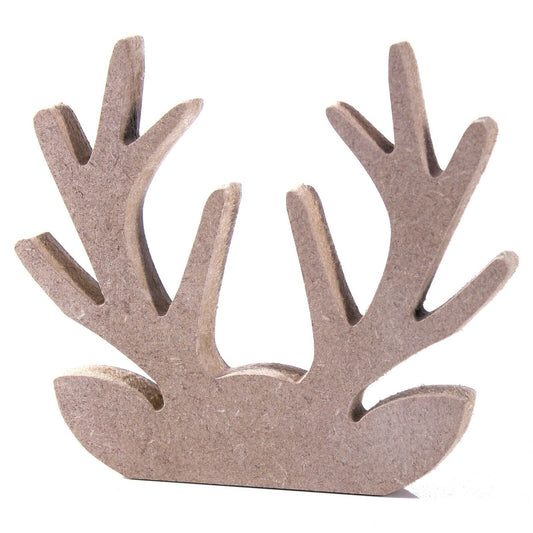 Free Standing 18mm MDF Reindeer Head Antlers Shape Various Sizes. Christmas
