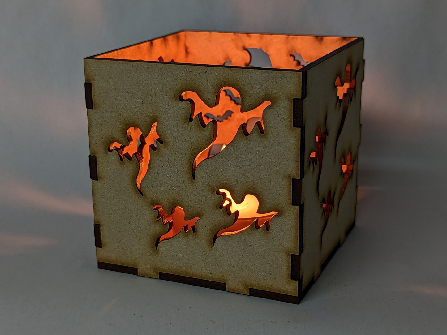 Halloween Tealight Holder. 3mm MDF Wood. Spooky Decor, Crafts, Trick or Treat
