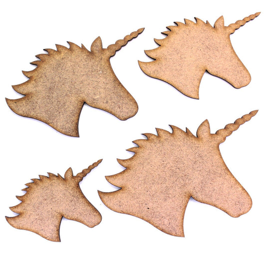 Unicorn Head Craft Shape, Various Sizes, 2mm MDF Wood. Mythical, Fairytale