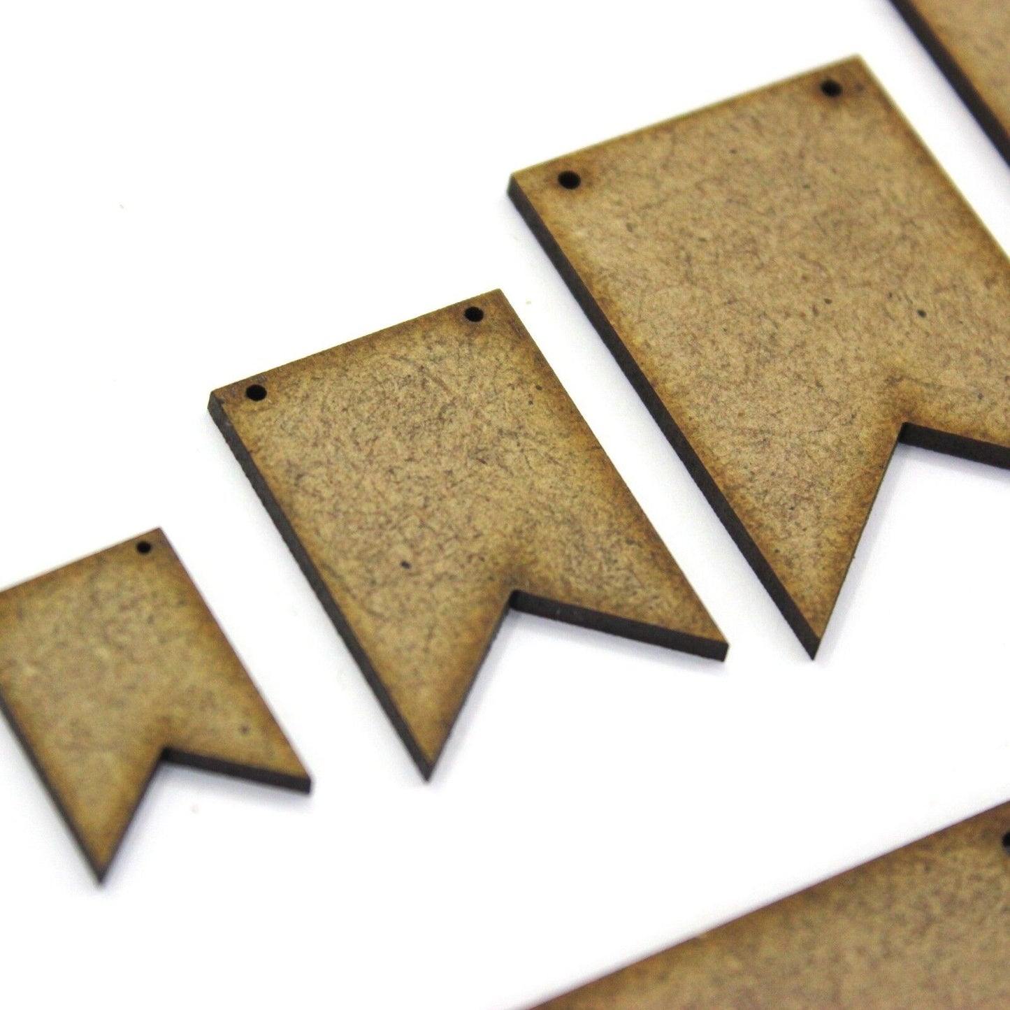 Medieval Banner Bunting Craft Shape, Various Sizes, 2mm MDF Wood.