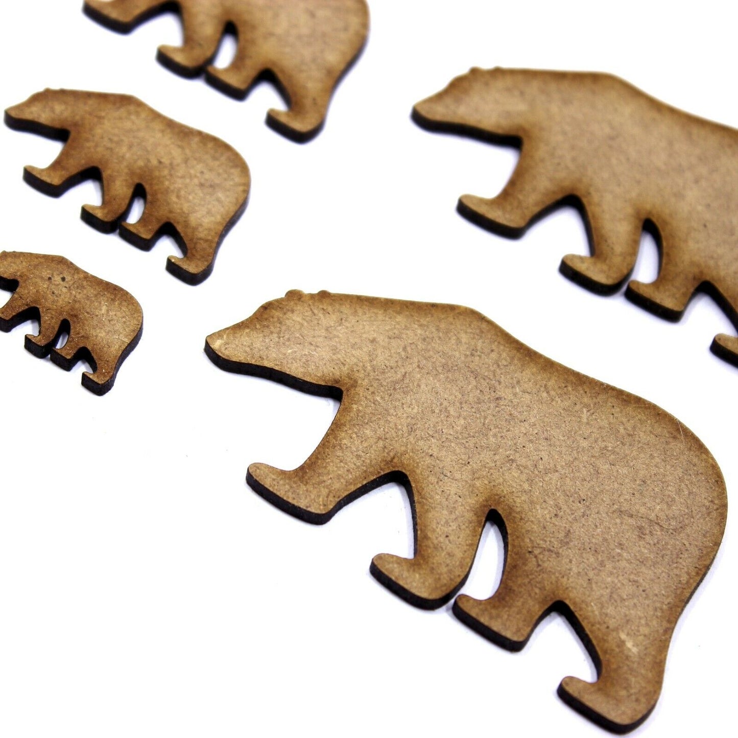 Polar Bear Craft Shape, Various Sizes, 2mm MDF Wood.
