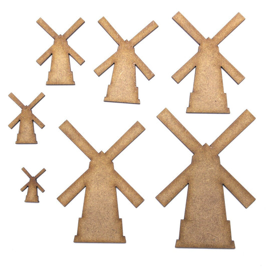 Windmill Craft Shape, Various Sizes, 2mm MDF Wood. Wind Mill