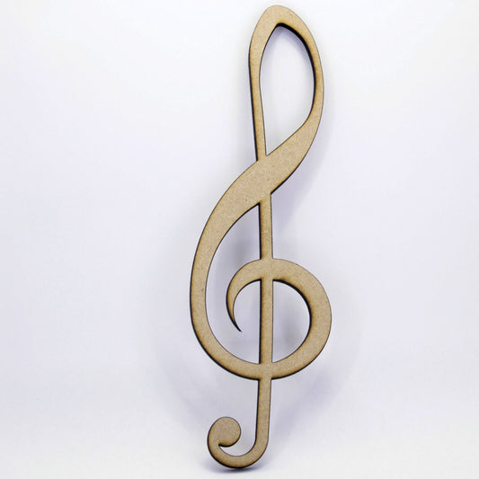 Treble Clef MDF Craft Shape - Various Sizes. Music Decoration, Musician Sign